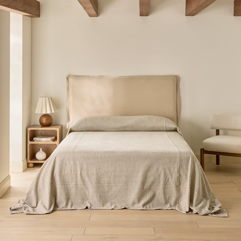 Noa Black & Natural Stripe Bedcover Separates