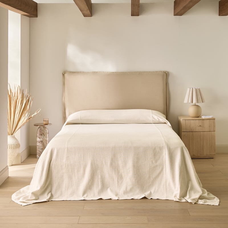 Noa Natural & White Stripe Bedcover Separates
