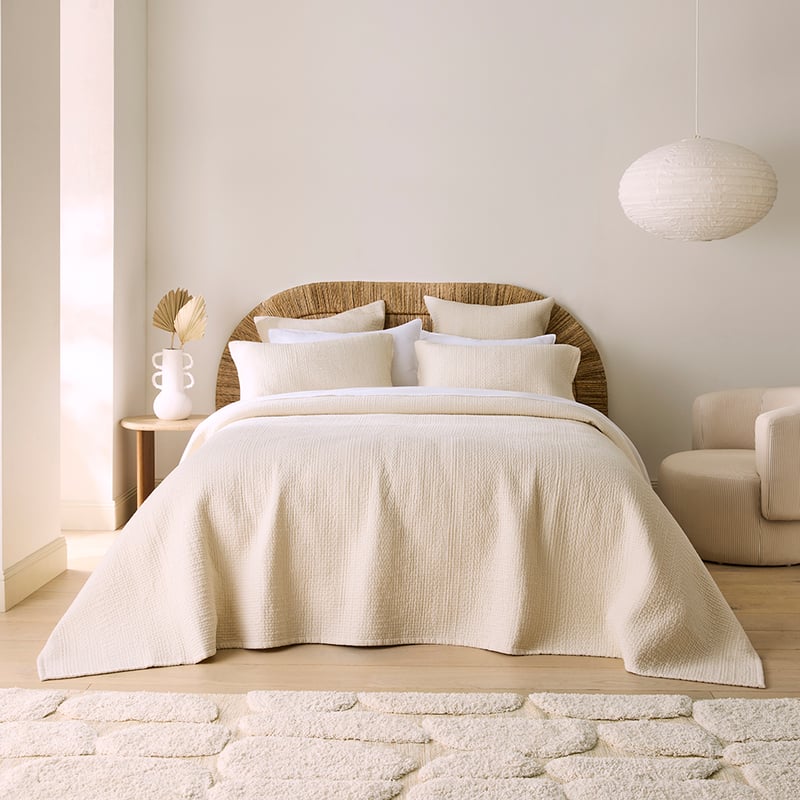 Haven Coconut Quilted Coverlet Separates