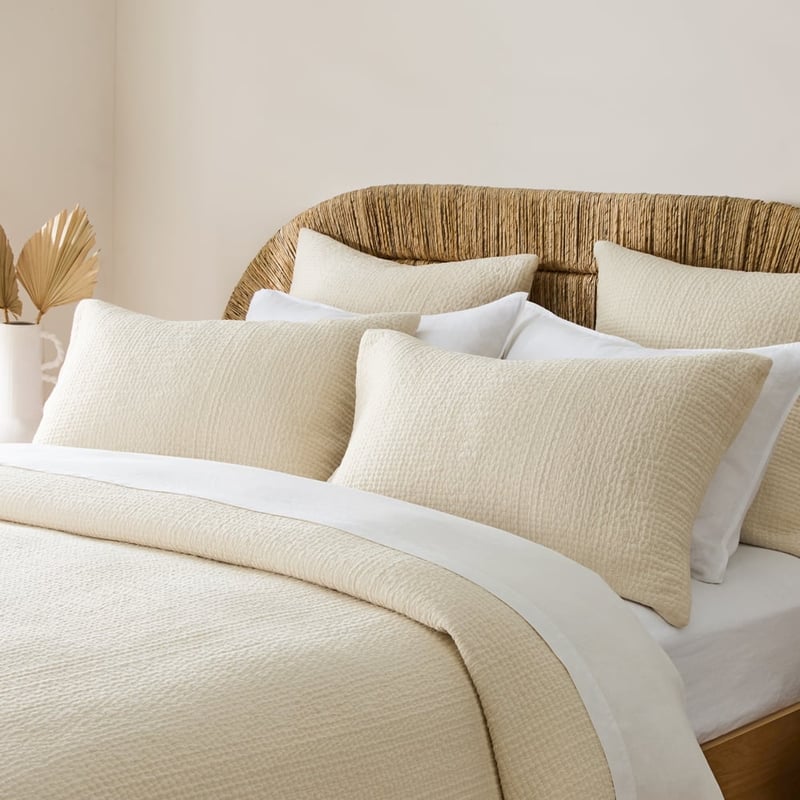 Haven Coconut Quilted Pillowcases