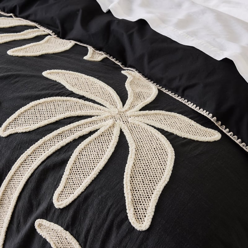 Tahiti Black Tufted Quilt Cover Separates