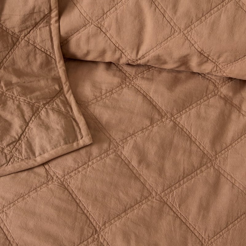 Stonewashed Cotton Fudge Quilted Coverlet Separates