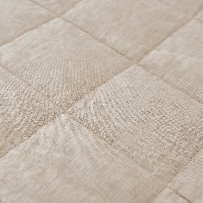 Vintage Washed Linen Linen Quilted Bedcover