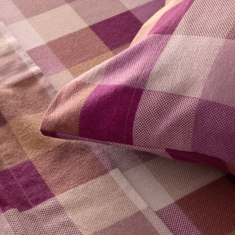 Flannelette Mulberry Check Sheet Set