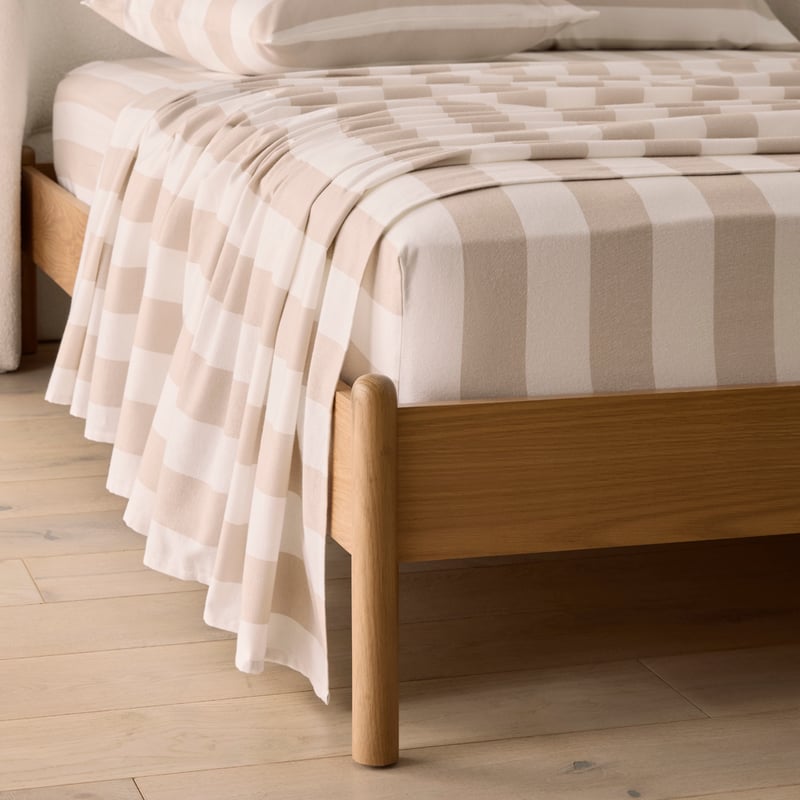 Flannelette Natural Stripe Sheet Set