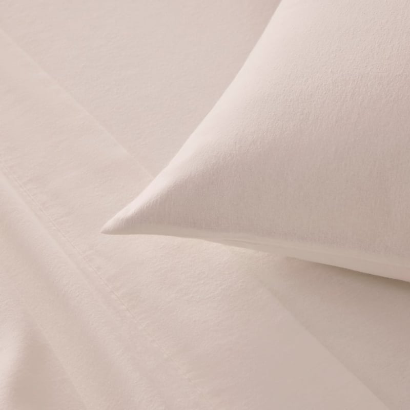 Flannelette Plain Dye White Sheet Set