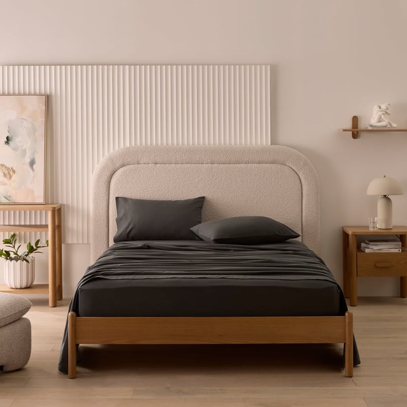 Flannelette Plain Dye Charcoal Sheet Set