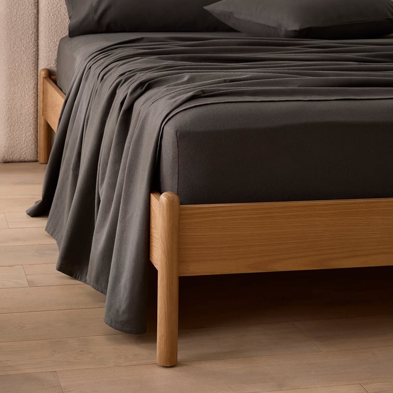 Flannelette Plain Dye Charcoal Sheet Set