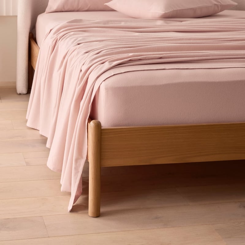 Flannelette Plain Dye Pink Sheet Set