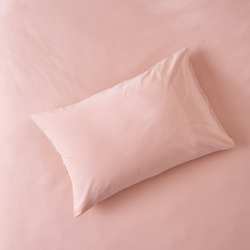 Olsen Linen Cotton Natural & Pink Quilt Cover Set 