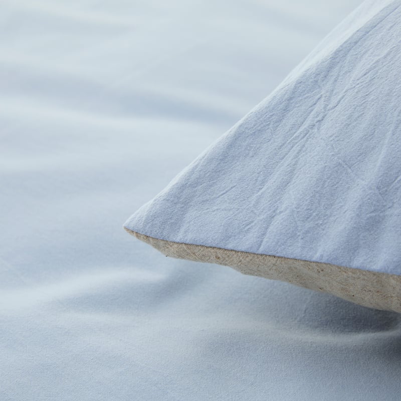 Olsen Natural & Sky Blue Linen Cotton Quilt Cover Set
