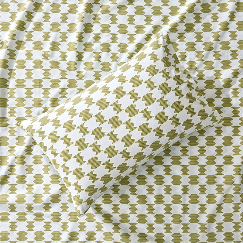 Geo Stripe Printed Percale Sheet Set