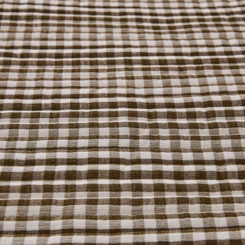 Jaye Moss Gingham Quilted Quilt Cover Set