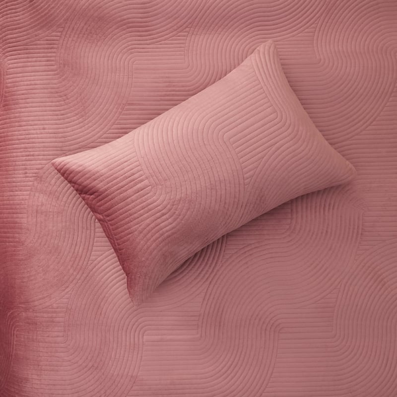 Inez Mauve Velvet Quilted Quilt Cover Set