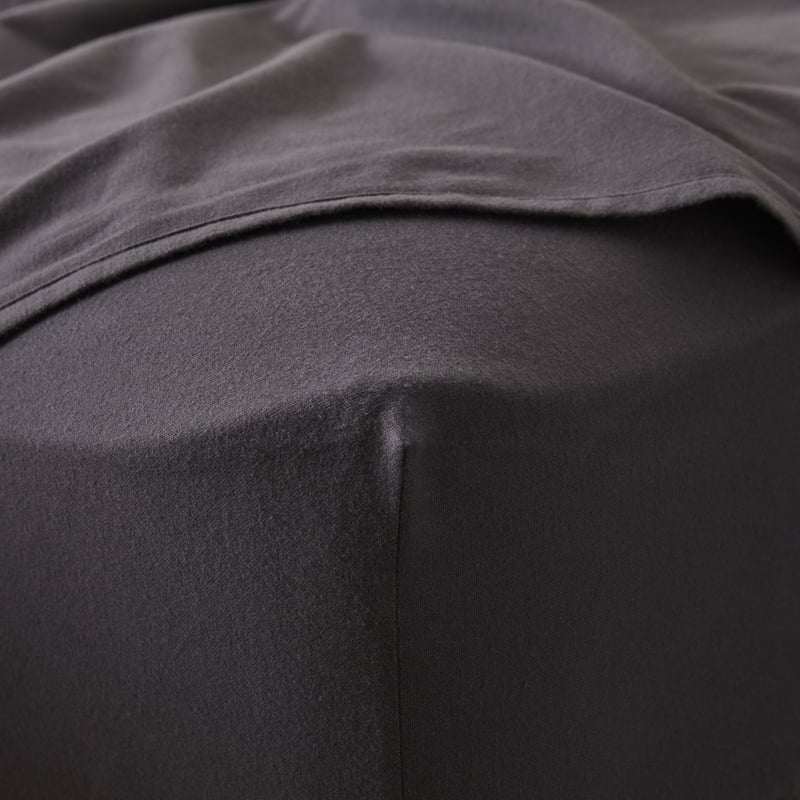 Flannelette Plain Dye Charcoal Sheet Set