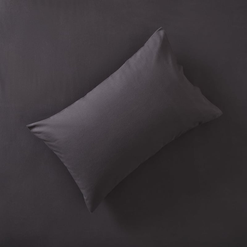 Flannelette Plain Dye Charcoal Sheet Set