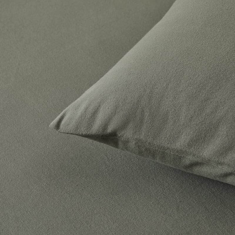 Flannelette Plain Dye Green Sheet Set