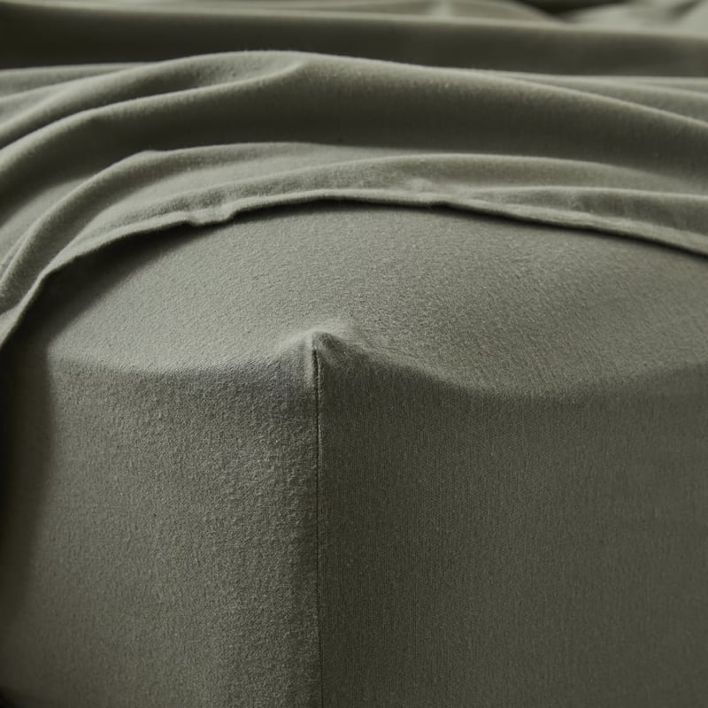 Flannelette Plain Dye Green Sheet Set