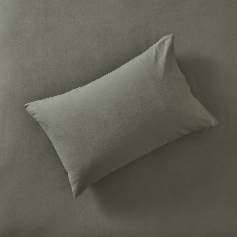Flannelette Plain Dye Green Sheet Set