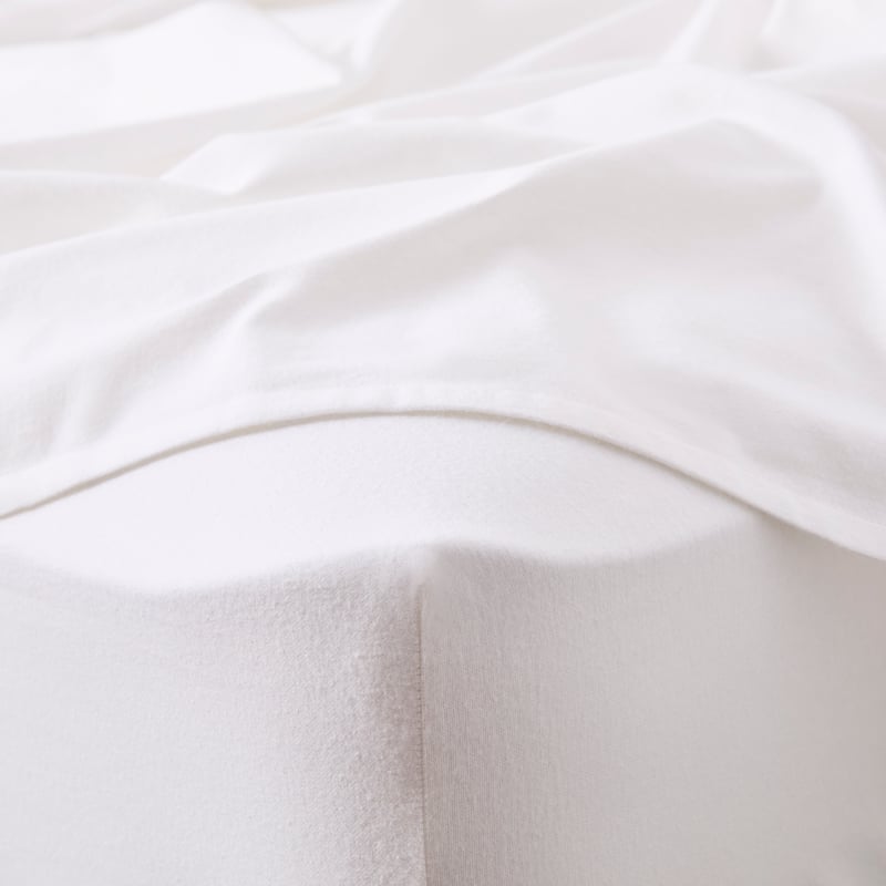 Flannelette Plain Dye White Sheet Set
