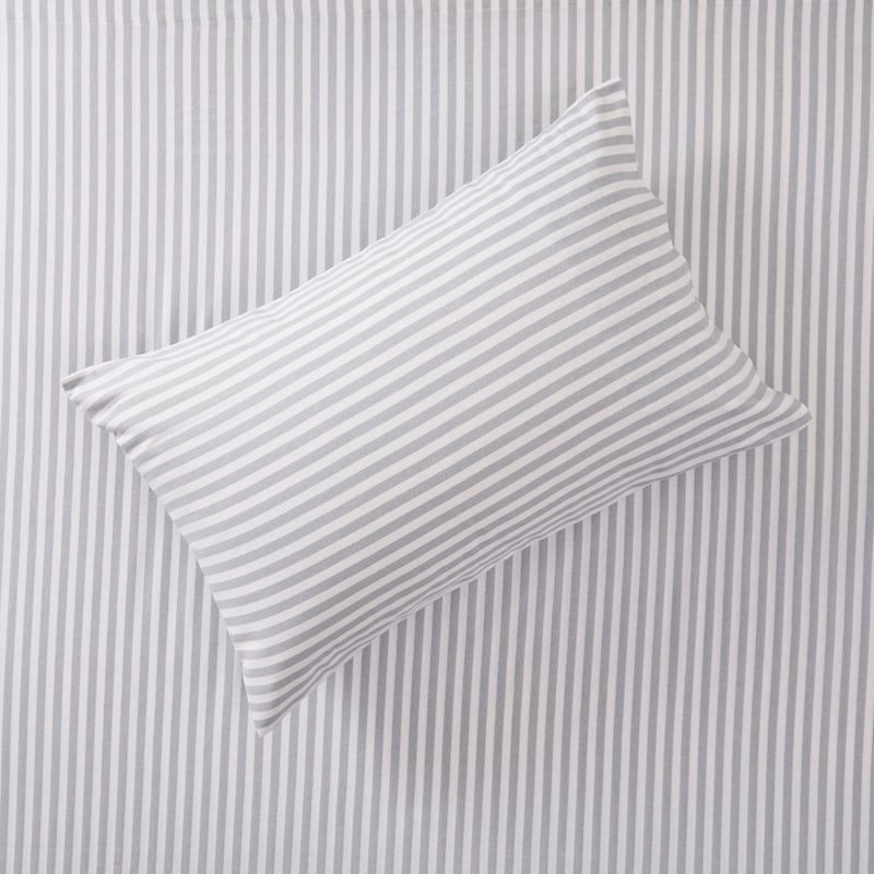 Flannelette Grey Stripe Printed Sheet Set