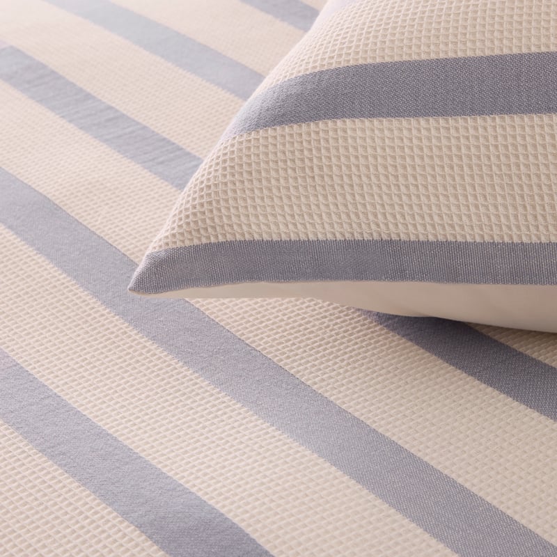 Flynn Blue Waffle Quilt Cover Set