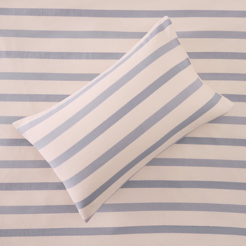 Flynn Blue Waffle Quilt Cover Set