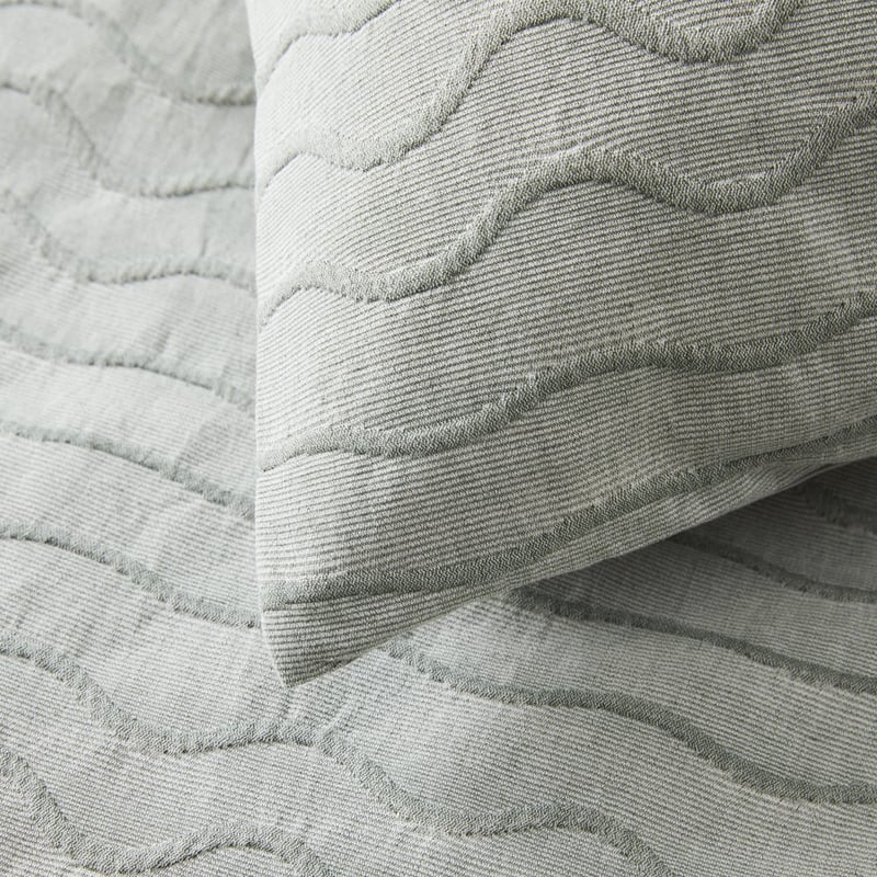 Marli Sea Green Matelasse Quilt Cover Set