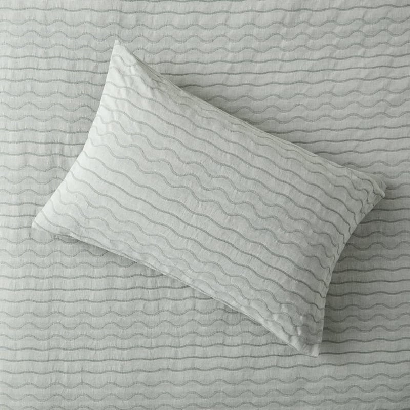 Marli Sea Green Matelasse Quilt Cover Set