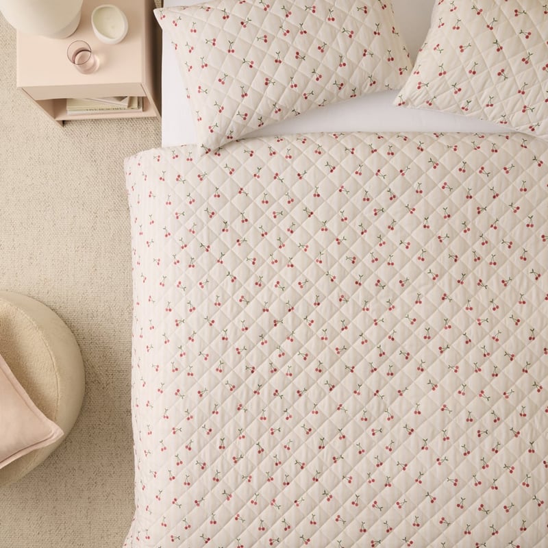 Cherries Quilted Quilt Cover Set
