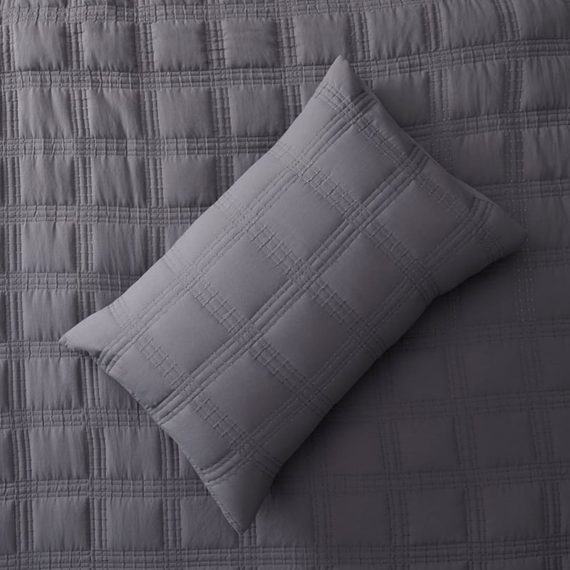 Dakota Charcoal Quilted Coverlet Set