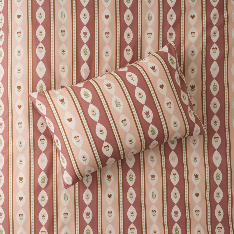 Heidi Floral Dusty Pink Quilt Cover Set