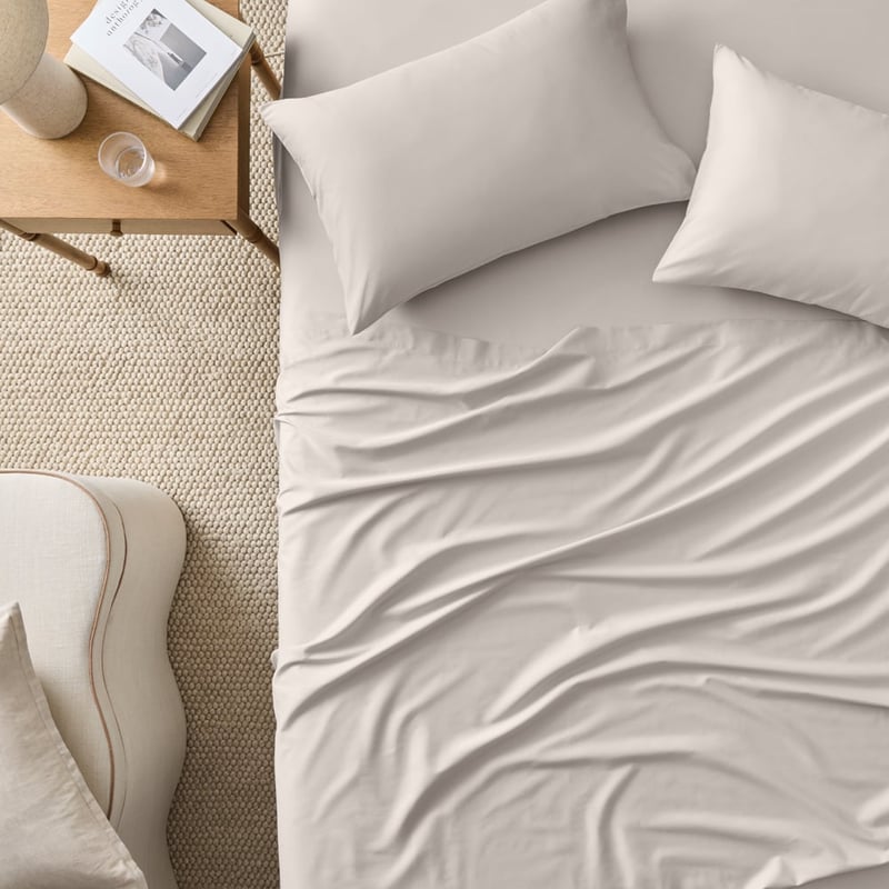 Cotton Sateen Silver Sheet Separates