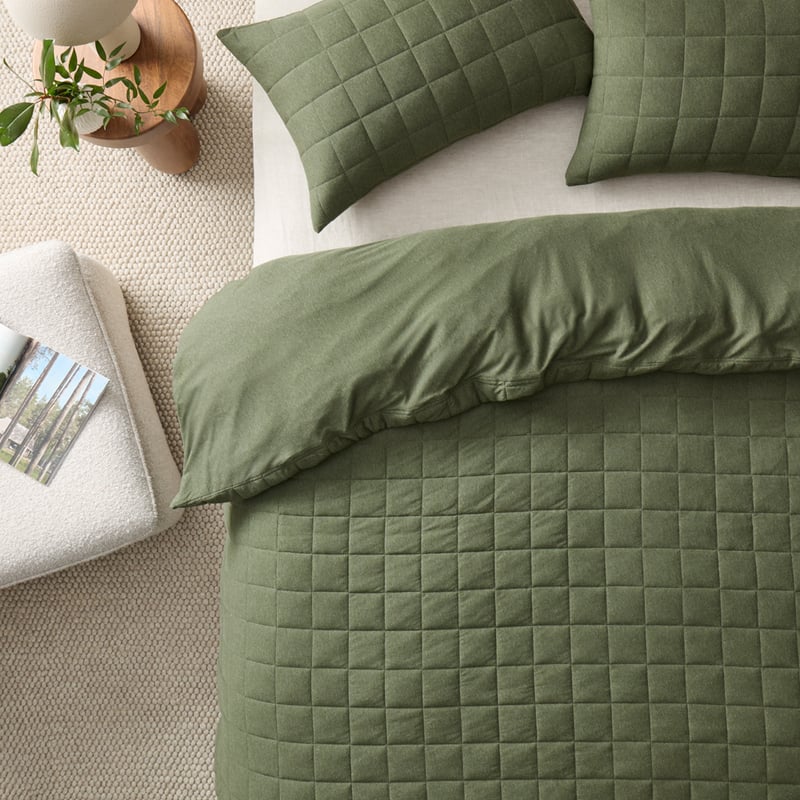 Niko Forest Marle Jersey Quilted Quilt Cover Set