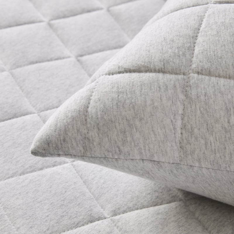 Niko Grey Marle Jersey Quilted Quilt Cover Set