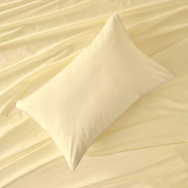 Piped Cotton Butter & Lilac Sheet Set