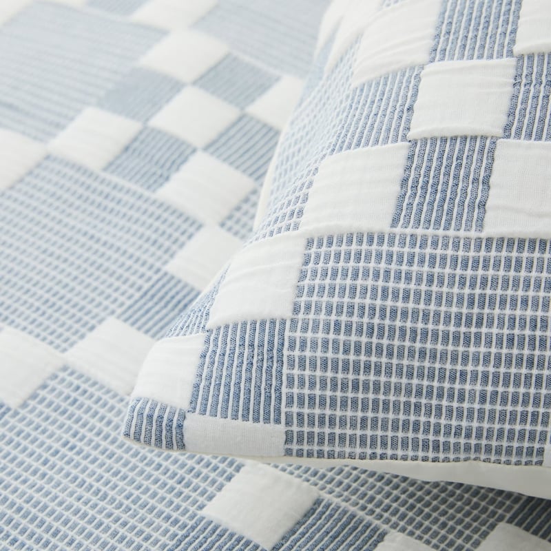 Harry Denim Check Jacquard Quilt Cover Set
