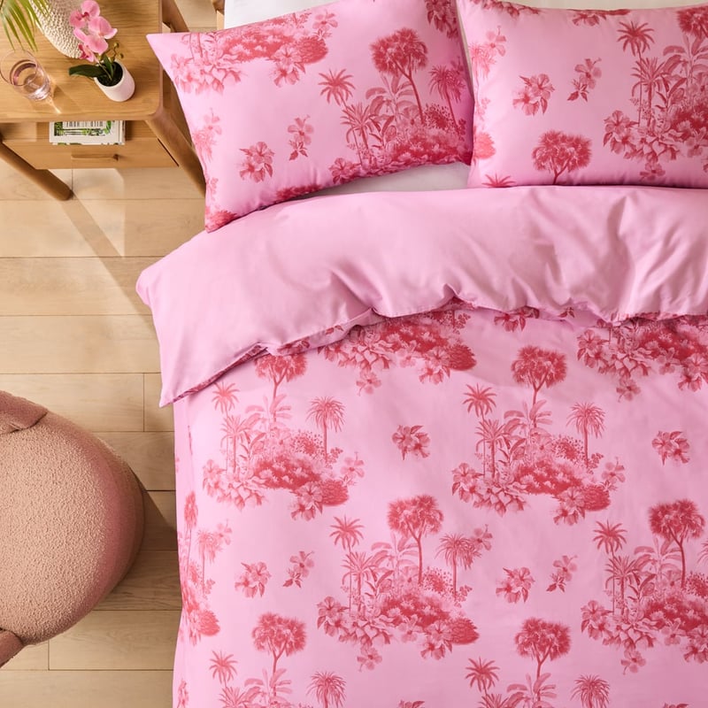 Hibiscus Pink Quilt Cover Set