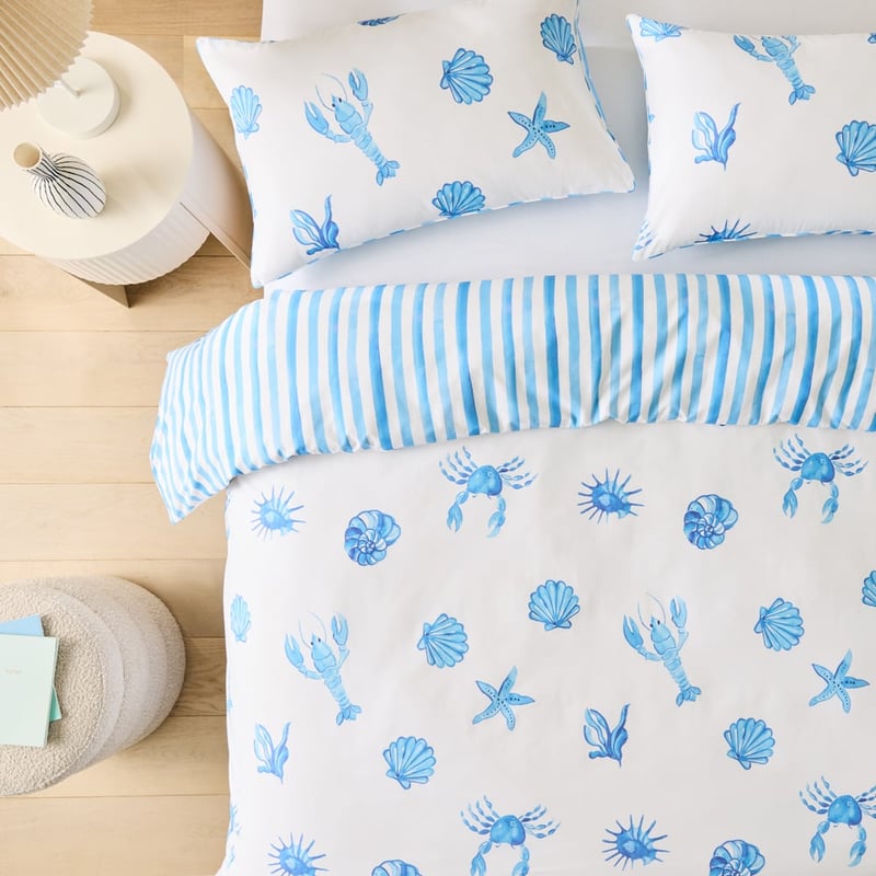 Lobster Love Blue Quilt Cover Set