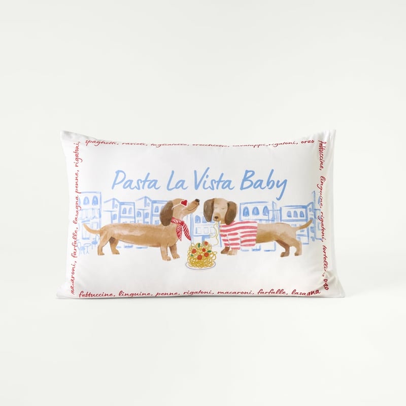 Pasta La Vista Baby Text Pillowcase