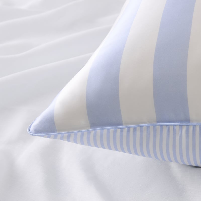 Sky Blue Stripe Pure Silk Printed Pillowcase