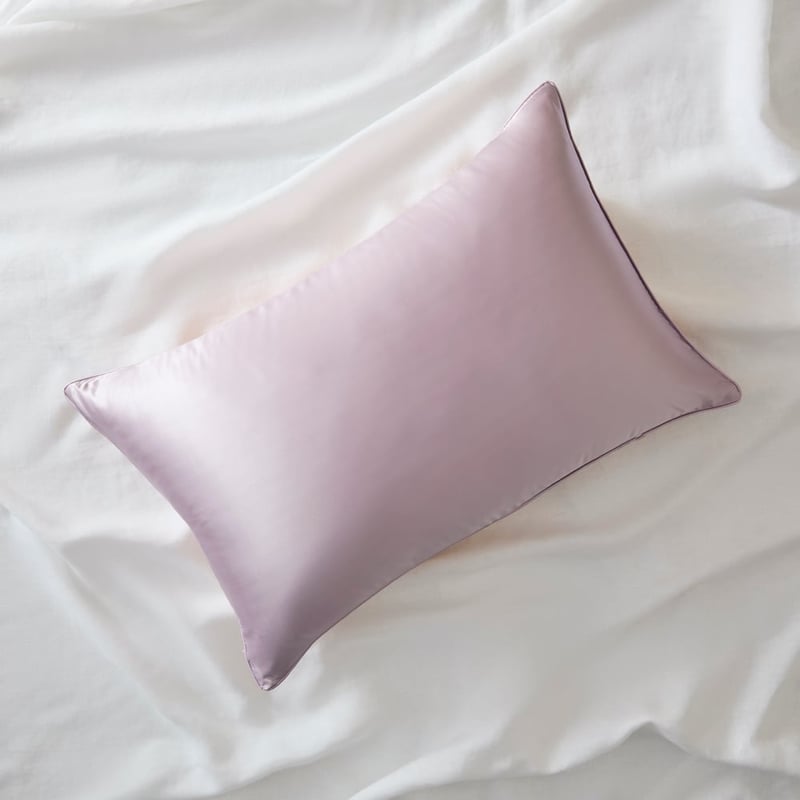 Pure Silk Two Toned Lilac & Peach Pillowcase