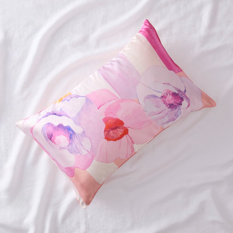 Jade Fisher Tall Poppies Printed Silk Pillowcase