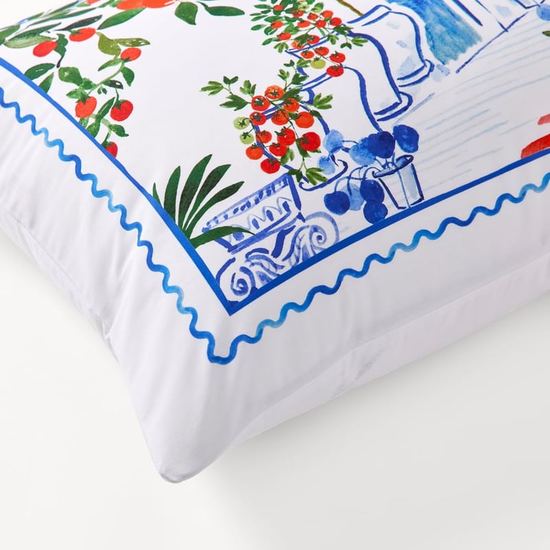 Sicily White Text Pillowcase