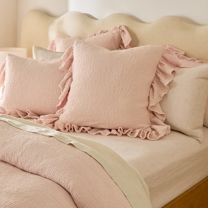 Aspen Dusty Pink Ruffle Quilt Cover Set + Separates