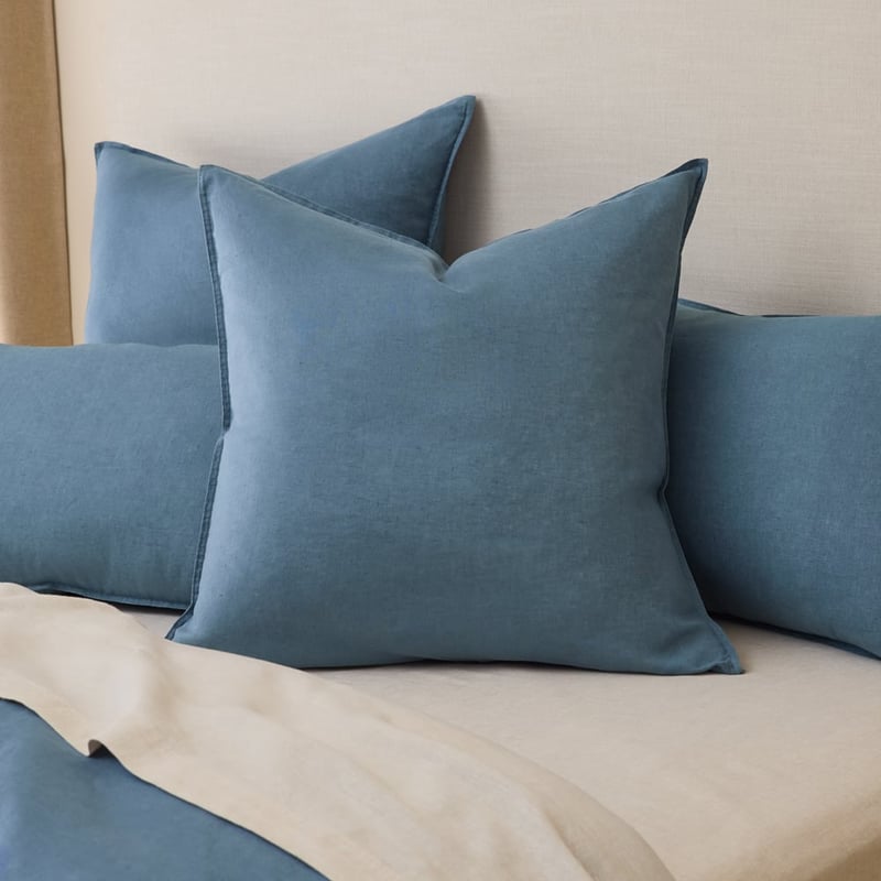 Vintage Washed Linen Denim Pillowcases