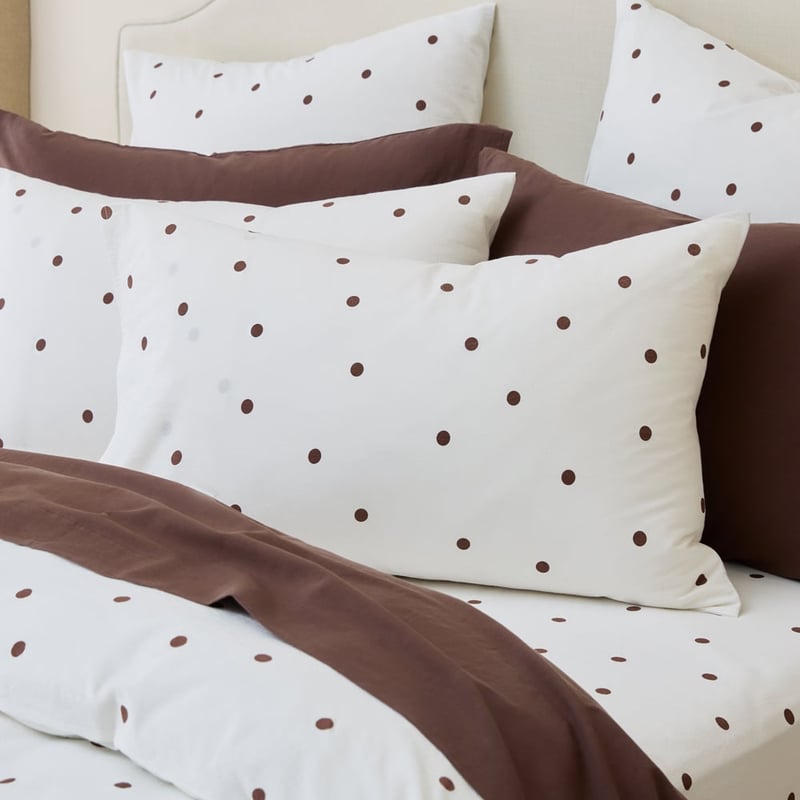 Stonewashed Cotton Chocolate & Coconut Spot Quilt Cover Separates