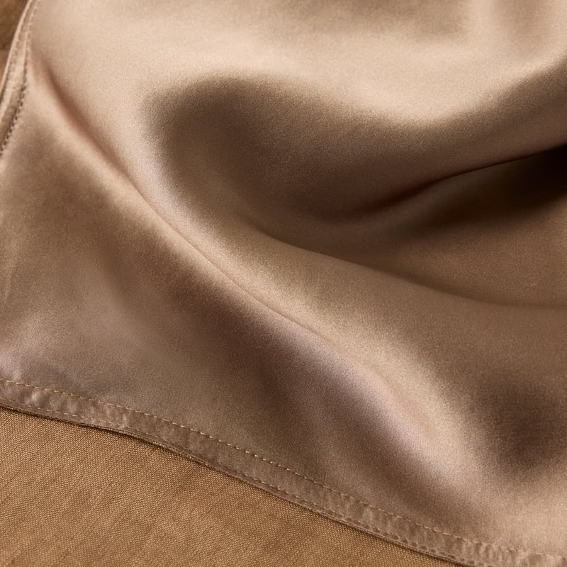 Vintaged Washed Linen Silk Mocha Pillowcases
