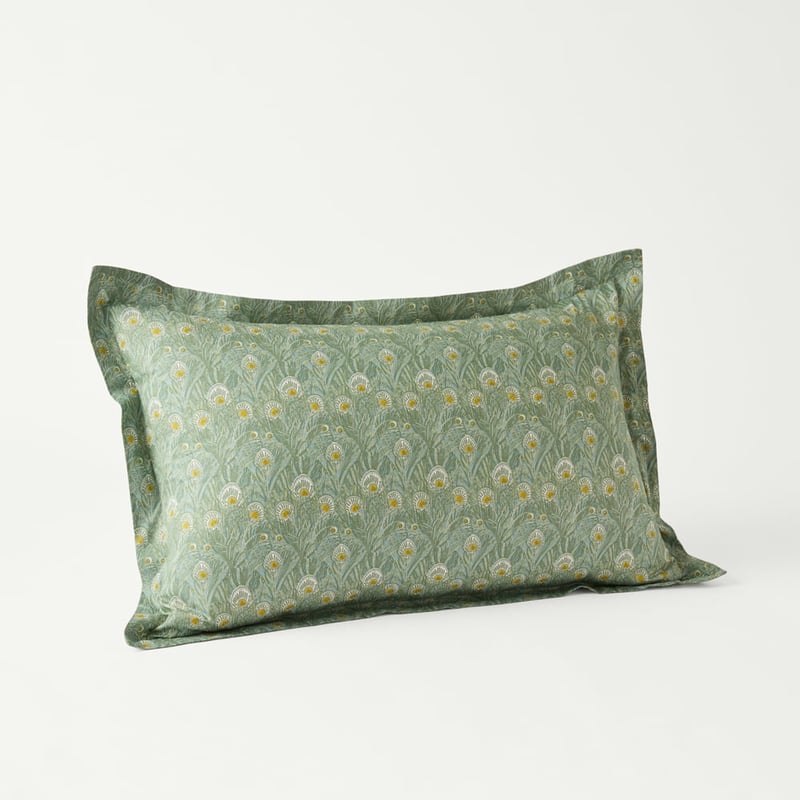 Liberty Tana Lawn™ Queen Hera Green Oxford Pillowcase