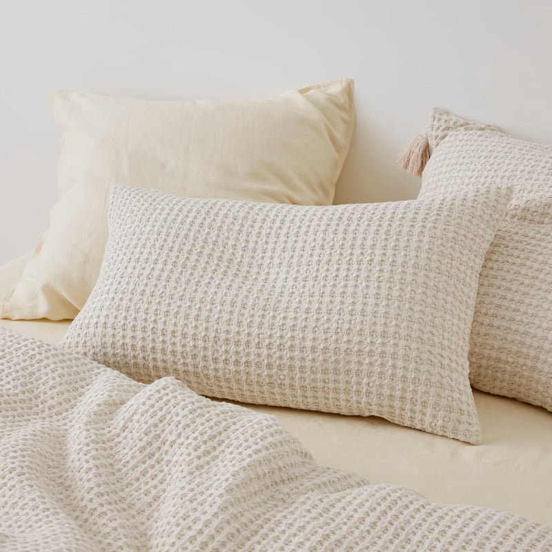 Ren Waffle Oatmeal Quilt Cover Separates